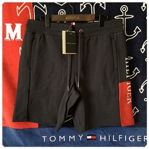 スウェットショーツ　ハーフパンツ　ネイビーM　TOMMY HILFIGER INTARSIA SWEATSHORT