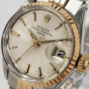 24千/282958/M114-659/UT80000 ROLEX 腕時計 ロレックス オイスターパーペチュアル デイト レディース Ref.6517 自動巻き 