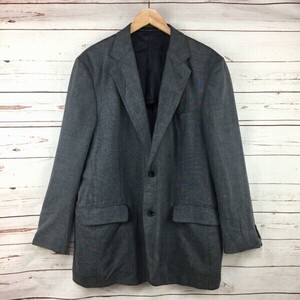 三陽商会製★バーバリーBURBERRY★背抜きテーラードジャケット【L/グレー】テンセル/ブレザー◆YM12-01