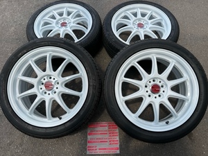 バリ溝トーヨータイヤ付 WORK エモーション ZR10 ホワイト 17インチ 7J+53 5-100 215/45R17 86 BRZ プリウス ウィッシュ レガシィ インプ