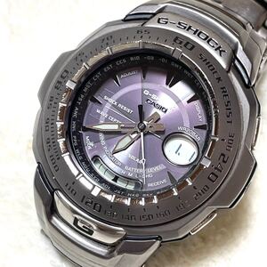 ★訳あり・稼働品★CASIOカシオ G-SHOCK♪GW-1600TDJ♪THE G♪電波ソーラー腕時計・タフソーラー・チタンバンド♪パープル系文字盤♪