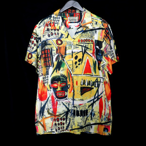 WACKO MARIA JEAN-MICHEL BASQUIAT S/S HAWAIIAN SHIRT Lサイズ ホワイト ワコマリア バスキア ハワイアンシャツ アロハ 半袖 20ss