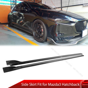 2019-2024 mazda3 マツダ3 ファストバック BP系 本物のカーボン サイドスポイラー エアロ サイドステップ スカートスポイラー左右セット