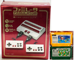 レトロファミレーターファミコン互換機とファミコンカセット　クルクルランドと麻雀　USED　セット　動作確認済　生産終了　希少品