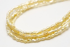 アコヤ真珠パール5連ネックレス　ケシ　2.0-3.0mm　ナチュラルゴールドカラー