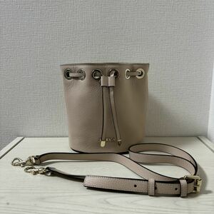 【大幅値下げ】【新品同様】FURLA フルラ エヴァ　ショルダーバッグ　AVORIO ピンク　レザー　巾着