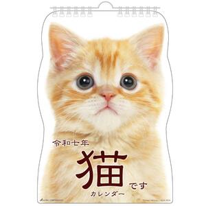 2025 Calendar 猫です 壁掛けカレンダー2025年 ダイカット ねこ アクティブコーポレーション