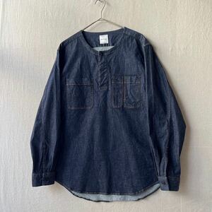 Paul Smith デニム プルオーバー シャツ / L ウレタン ノーカラー T4-04100-9660