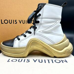 1円 【美品】 LOUIS VUITTON ルイヴィトン メンズ アークライトライン モノグラム ハイカット ブーツ スニーカー シューズ 靴 26.0cm相当