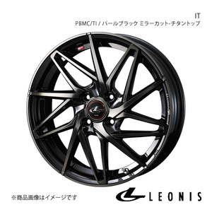 LEONIS/IT シャトル GK8/GK9/GP7/GP8 ホイール1本【15×5.5J 4-100 INSET50 PBMC/TI(パールブラック ミラーカット/チタントップ)】0040563