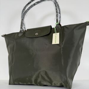 1円〜《 新品 》 ロンシャン ル プリアージュ Lサイズ バッグ トートバッグ ハンドバッグ LONGCHAMP カーキ グリーン メンズ レディース