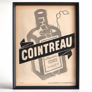 COINTREAU コアントロー 1957年 リキュール Jean-Adrien Mercier フランス ヴィンテージ 広告 額装品 コレクション フレンチ ポスター 稀少