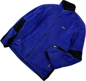 patagonia ☆ USA製 R2 POLARTEC レギュレーター フリースジャケット ブルー ブラック M 登山 アウトドア 希少 オールド パタゴニア■AD304