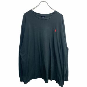 POLO RALPH LAUREN ロングTシャツ XXLサイズ ポロラルフローレン ビッグサイズ ブラック コットン 古着卸 アメリカ仕入 t2408-4148