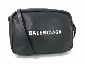 1円 BALENCIAGA バレンシアガ レザー ショルダーバッグ ポシェット 斜め掛けかばん レディース メンズ ダークネイビー系 FD2505