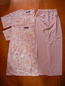 M　LAURA ASHULEY　ローラアシュレイ　２トップス長ズボンパジャマ　ピンク②