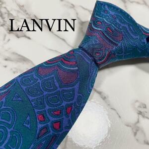 ネクタイ ランバン LANVIN アート ペイズリー 総柄 シルク 高級 ブランド