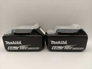純正 動作品 2個 マキタ Makita リチウムイオン バッテリー BL1860B 6.0Ah 18v BL1860 雪マーク 雪印 インパクトドライバー 106 検索) 美品