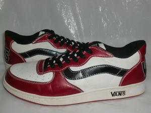 ★VANS ヒールビッグロゴモデル US 9 バンズ V2063 ヒールビッグロゴ Lo Top ホワイト/メタリックブラック/メタリックレッド