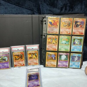 ポケモンカード 旧裏面キラカード150枚以上・アルバム総枚数旧裏面360枚．PSＡ8鑑定リザ-ドンほか．、PSＡ．CGCカ-ド4枚セット