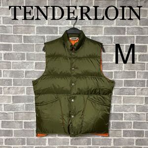 レア美品 TENDERLOIN テンダーロイン DOWN VEST ダウンベスト M カーキ K7 