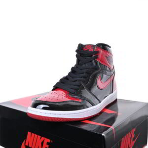 NIKE Air Jordan 1 High OG Patent Bred スニーカー 27.5cm ブラック ナイキ KL4BPL2H38