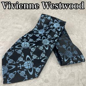 美品　Vivienne Westwood　ヴィヴィアンウエストウッド　オーブロゴ総柄　ネクタイ　パーティ　メンズ