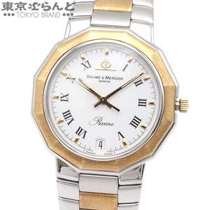 241001016713 1円 ボーム＆メルシェ Baume & Mercier リビエラ ホワイト文字盤 MOA00278 5131 SS YG 箱 保 腕時計 メンズ QZ 電池交換済