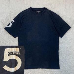 ［希少］CHANEL シャネル No.5 ナンバーファイブ　ヴィンテージ 希少モデルプリント クルーネック 半袖 Tシャツ カットソー