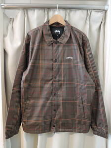 STUSSY ステューシー Plaid Coach Jacket 最新 コーチジャケット ブラウン L 人気定番商品　ZOZOTOWN　公式HP完売