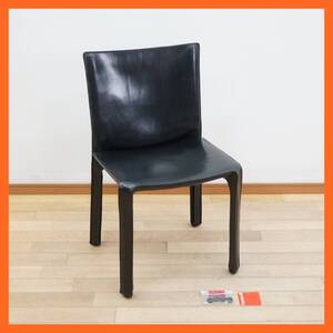 東ハ:【Cassina/カッシーナ】412 CAB キャブ アームレスチェア ② 本革 レザーチェア 本革 椅子 ダイニング リビング家具 ★送料無料★