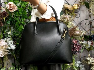 ●超美品●CELINE セリーヌ●カーフ レザー 本革●2way ハンド バッグ●黒●ゴールド金具●肩掛け●A4 収納●書類 かばん●Js50701