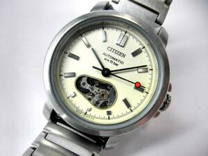 CITIZEN【AUTOMATIC W.R.10bar スケルトン】6628-S82736/自動巻/HST/ステンレス/ボーイズサイズ？/純正ブレスレット