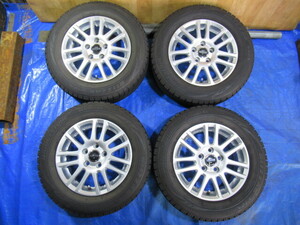 激安即決！美品 HAWNER 15-6J 5H/112 ET47 + 冬タイヤ BRIDGESTONE VRX 195/65R15 2019年製 中古4本！ゴルフV ゴルフVI等！T005999