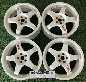 ★OZレーシング OZ Racing レースホワイト 18インチ 18×7.5J +48 PCD100 5H ハブ:約56 4本 アルミホイール 中古★傷、腐食有 ★送料無料