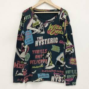 HYSTERIC GLAMOUR セクシーガール ロゴ 総柄 スウェット カットソー ブラック レディース Fサイズ ヒステリックグラマー archive 4020095