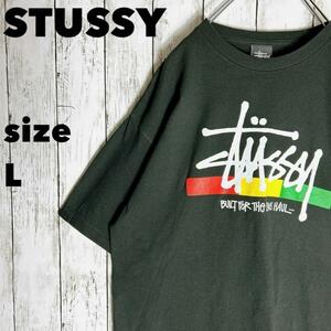 サイズL メキシコ製 デカロゴ 古着 stussy ステューシー tシャツ