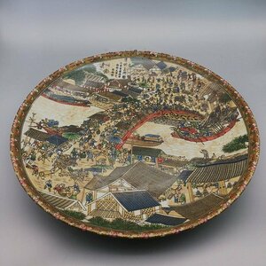 景徳鎮　清時代　乾隆　清明上河図　皿　磁器　置物　装飾　収蔵　コレクション