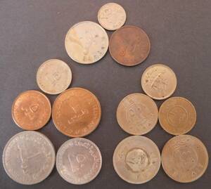 湾岸諸国　(UAE,　クウエート、　バーレン）中東、旧貨幣　１２種・１３枚　硬貨　送料無料