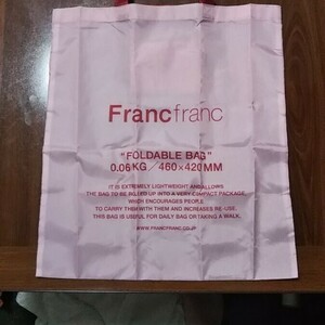 ＊未使用・タグ付＊ Francfranc/フランフラン エコバッグ(大) ピンク 送料￥180-