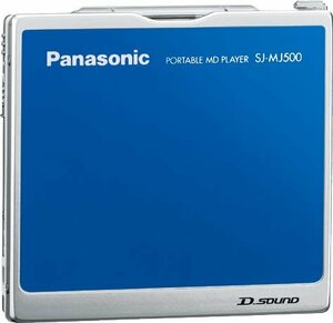 【中古】パナソニック ポータブルMDプレーヤー ブルー SJ-MJ500-A