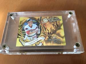 【Carlton Fisk】1997 Donruss Signatures Auto 1319/2000　ネジホ付