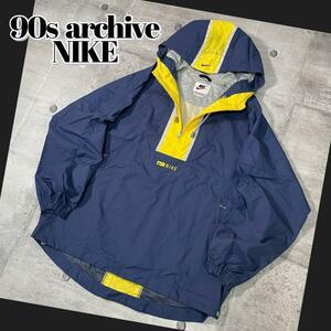 90s NIKE ハーフジップ ナイロン プルオーバー y2kテック アーカイブ