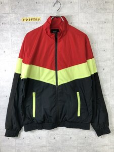 FOREVER 21 MEN フォーエバー メンズ 配色切替 裏メッシュ ウィンドブレーカー M 赤黄色