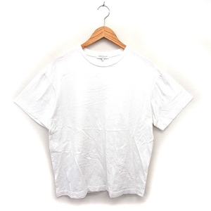 ユナイテッドアローズ A DAY IN THE LIFE UNITED ARROWS カットソー Tシャツ リブ クルーネック 透け感 コットン 綿 半袖 L 白