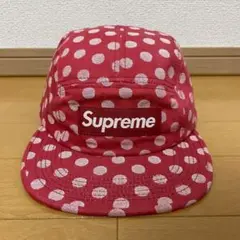 未使用 Supreme Polka Dot Camp Cap レッド 10ss