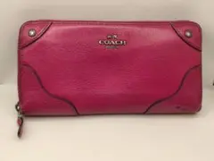 COACH　長財布　グレインレザー　クランベリー