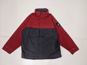 16．NAUTICA 90s ビッグシルエット ヴィンテージ ナイロン ジャケット ジャンパー オールド ノーティカ メンズXL 赤グレーy408