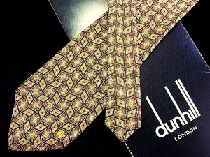 ♪今週の特売980円～♪2141♪良品【dunhill】ダンヒル【花 デザイン dロゴ 柄】ネクタイ♪