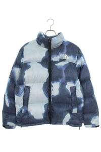 シュプリーム SUPREME ノースフェイス 21AW Bleached Denim Print Nuptse Jacket サイズ:M タイダイヌプシダウンジャケット 中古 OM10